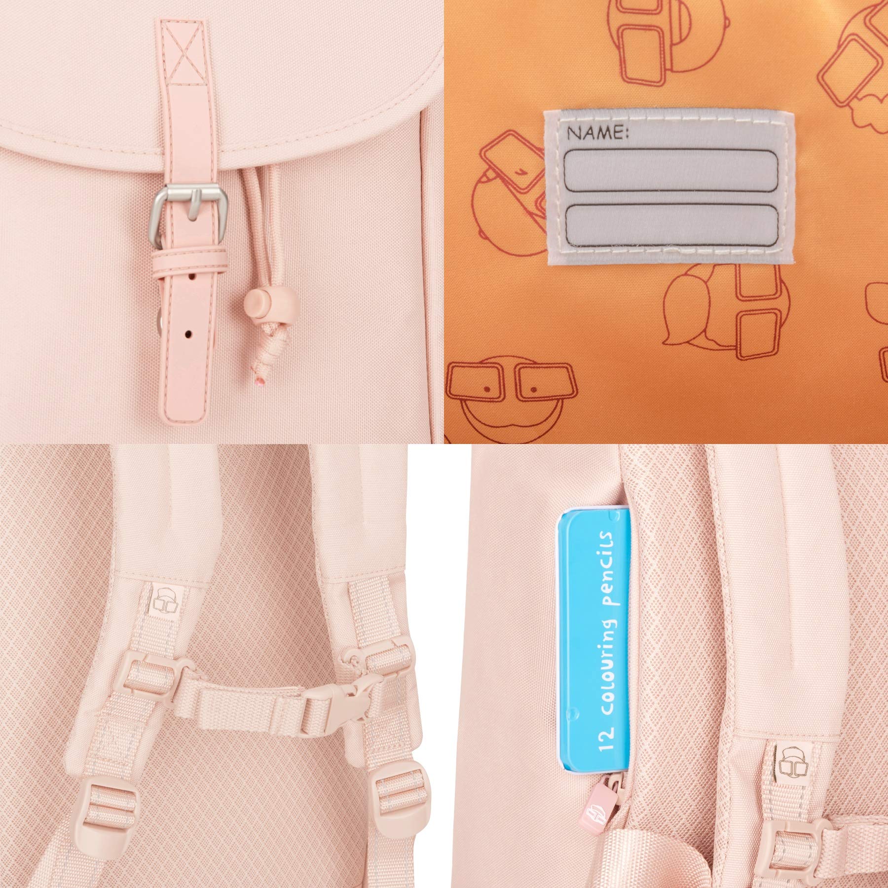 Johnny Urban Rucksack Kinder Mädchen Rosa - Junior Liam - Kinderrucksack mit Brustgurt - Aus recyceltem Material - Ab 3 Jahre - 7L - Wasserabweisend