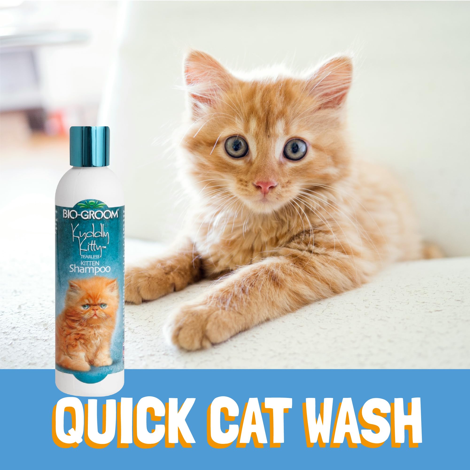 Bio-Groom Kuddly Kitty - Sanftes Katzenshampoo - Hinterlässt das Fell weich und sauber - Tränenfrei - Frei von Parabenen und künstlichen Verdickungsmitteln - Konzentrat 1:2 (Verdünnt 708 ml) - 236 ml