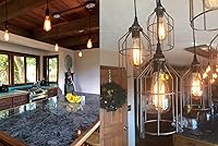 Vista 3 de Enchufe de luz E26 E27, paquete de 8 soportes de lámpara colgante retro Edison color negro, E26 E27, enchufe estándar de plástico, potencia máxima