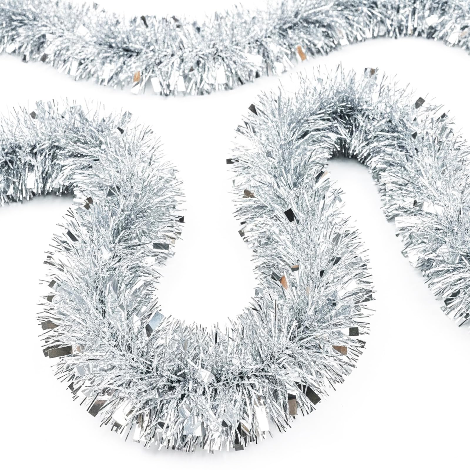 Guirlande sapin de Noël de 10 m avec reflets argentés pour habillage de fête