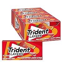 Vista 146 de 12 paquetes de 14 unidades cada uno; es decir, en total son 168 unidades de goma de mascar Trident Minty Sweet Twist sin azúcar sabor menta dulce.