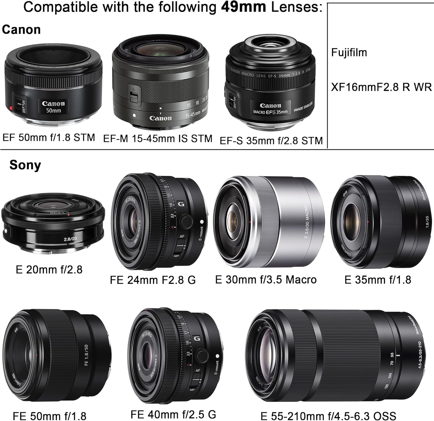 49mm 5-in-1 Lens Filter Kit Includes; UV (Ultraviolet), ND8, Warming, CPL (Circular Polarizer) for Camera Lenses with 49mm Size Threads + Lens Filter Case