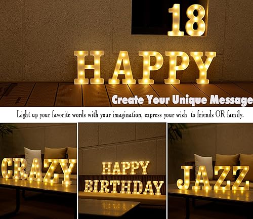 Miniatura 5 de Números de marquesina LED, números pequeños iluminados para fiestas, 8.58 pulgadas, número iluminado a pilas para cumpleaños, luz nocturna, mesa o