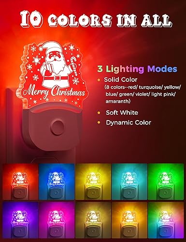 Miniatura 3 de Luz nocturna de Papá Noel 2 unidades con sensor de luz del atardecer al amanecer, ideal para Feliz Navidad, decoración navideña y decoración del