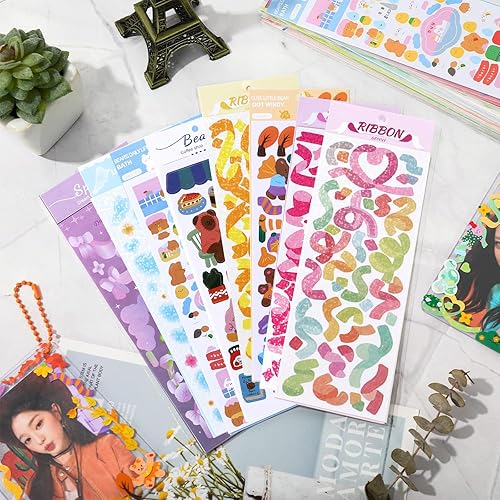 Miniatura 4 de Whaline 145 soportes para tarjetas fotográficas Kpop con calcomanías, fundas transparentes para tarjetas, kit de protector de tarjetas de fotos,