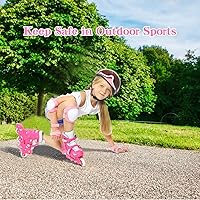 Vista 2 de Rodilleras para niños/jóvenes, coderas, muñequeras, equipo de protección para patines de ruedas, ciclismo, BMX, bicicleta, patinaje, patinaje