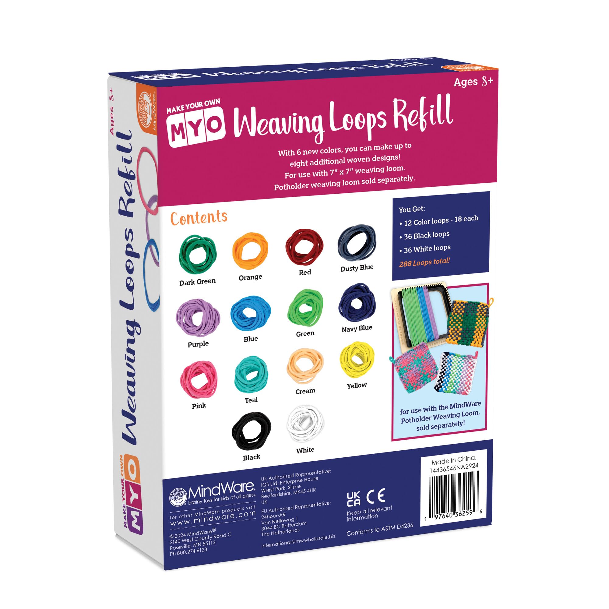 MindWare Make Your Own Weaving Loops Refill Kit - Ages 8 and up