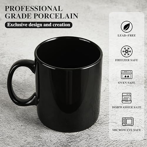 Miniatura 4 de Taza de café de cerámica extra grande de 29 oz con asa para oficina y hogar (negro)