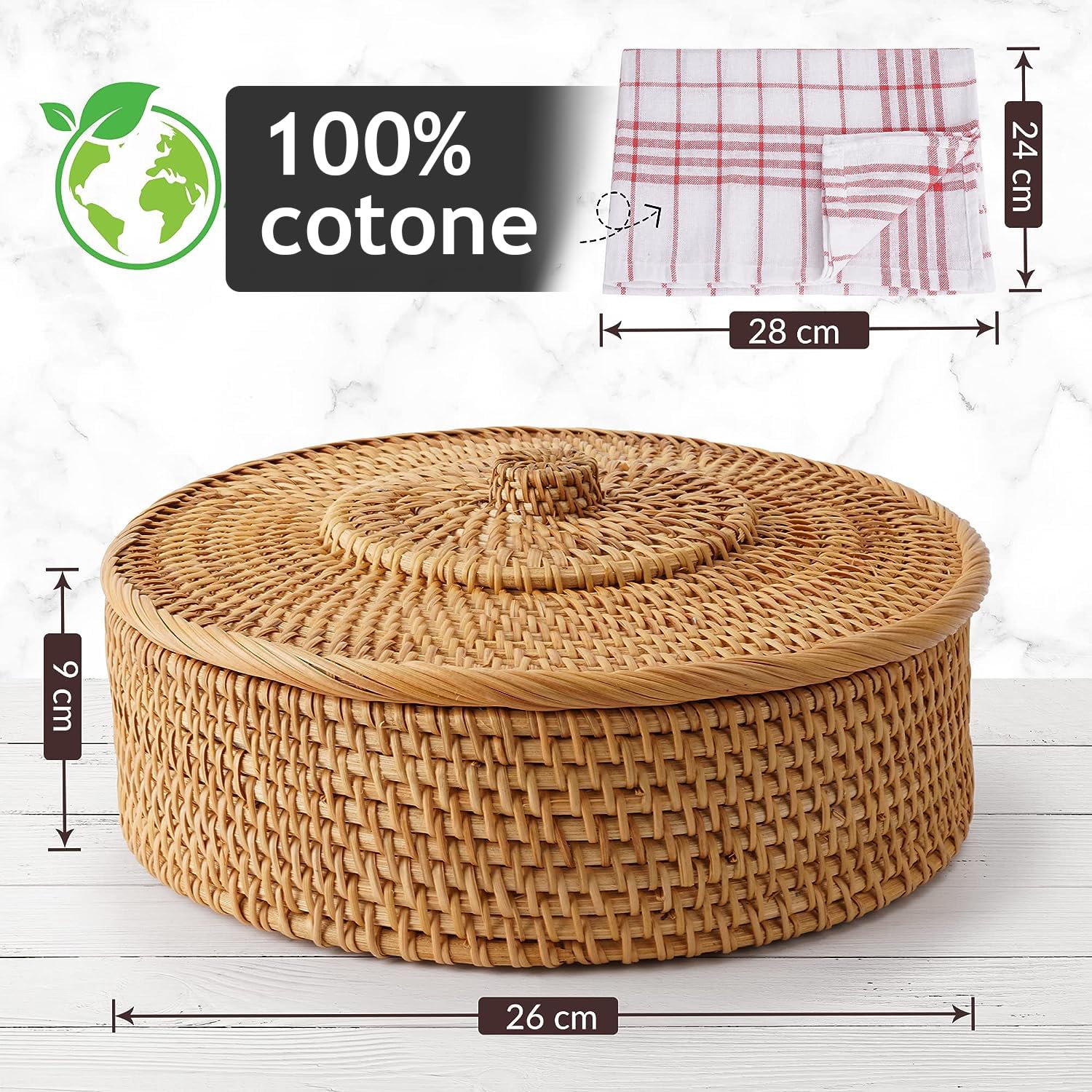 Cestino scaldavivande realizzato a mano in legno messicano indiano Chapati Roti porta pane scatola porta pancake Keeper Serveware Hot Pot Casseruola con coperchio Home Kitchen Dining Decor, marrone