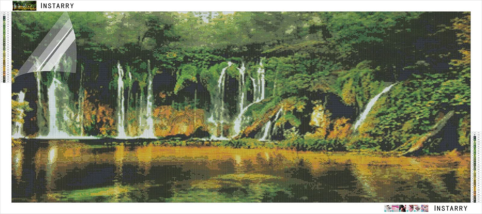 Instarry 5D Diamond Painting Completo Panorama Cascata 80x40 Cm, Kit Con Tela HD E Diamanti Rotondi, Decorazione Parete Fai Da Te