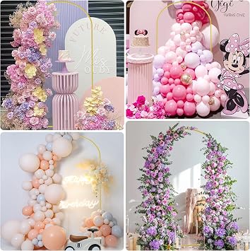 Wokceer Arch Backdrop Stand and 7.2FT Wedding Arch Cover Bundle for Wedding Ceremony Birthday Party Black
