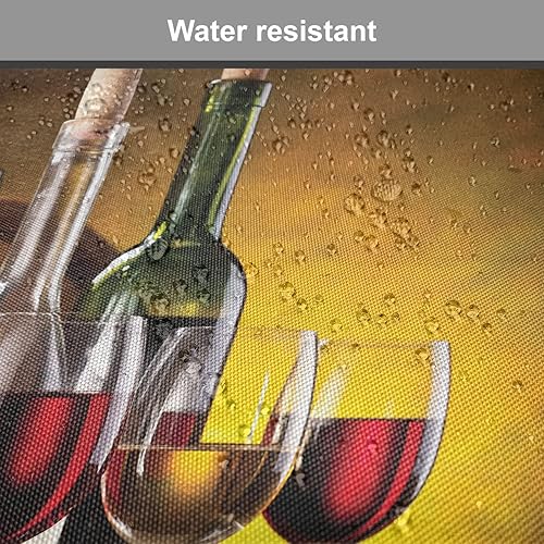 Miniatura 6 de Lunarable Juego de 2 cojines para silla de vino, botellas de vino y copas de uvas, arte impreso con imágenes, bebida romántica gourmet, acolchado de