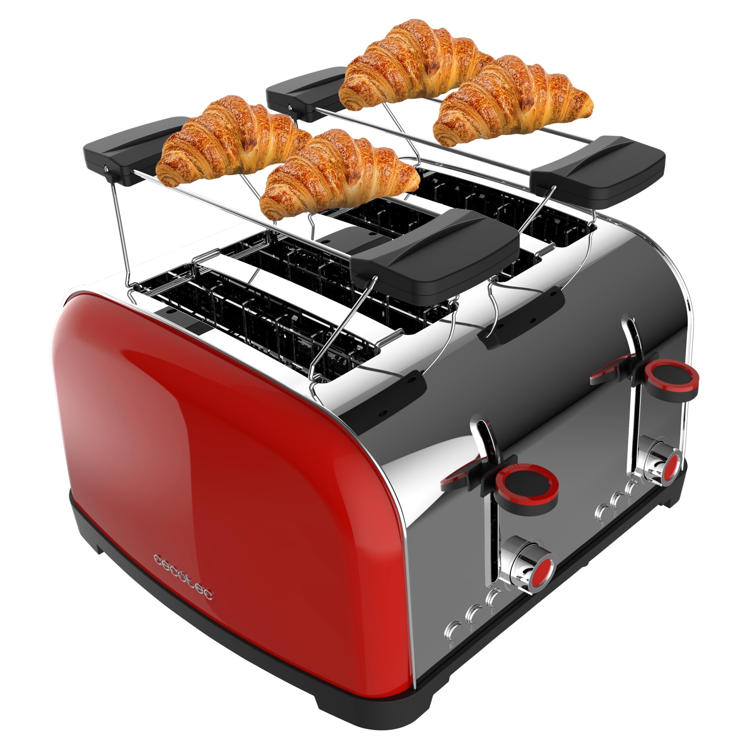 Cecotec Tostador Vertical Toastin' Time 1500 Green, 1500W, Doble ranura larga y ranura ancha 3,8cm, Varillas Superiores, Acero Inoxidable, Apagado y Pop-up Automático, Recogemigas — view 21