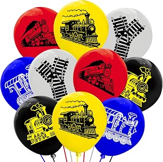 50PCS Steam Train Latex Balloons -Train Themed Party Supplies Decorations Wedding Birthday Party Favors