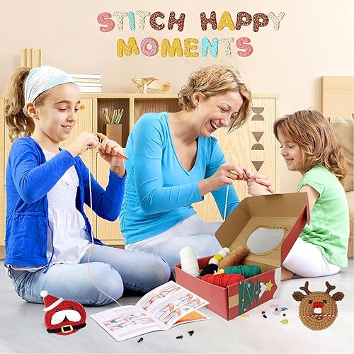 Miniatura 4 de LUCKY SNAIL Kit de ganchillo de Navidad para principiantes, kit de inicio de ganchillo para principiantes con tutoriales en video completo paso a