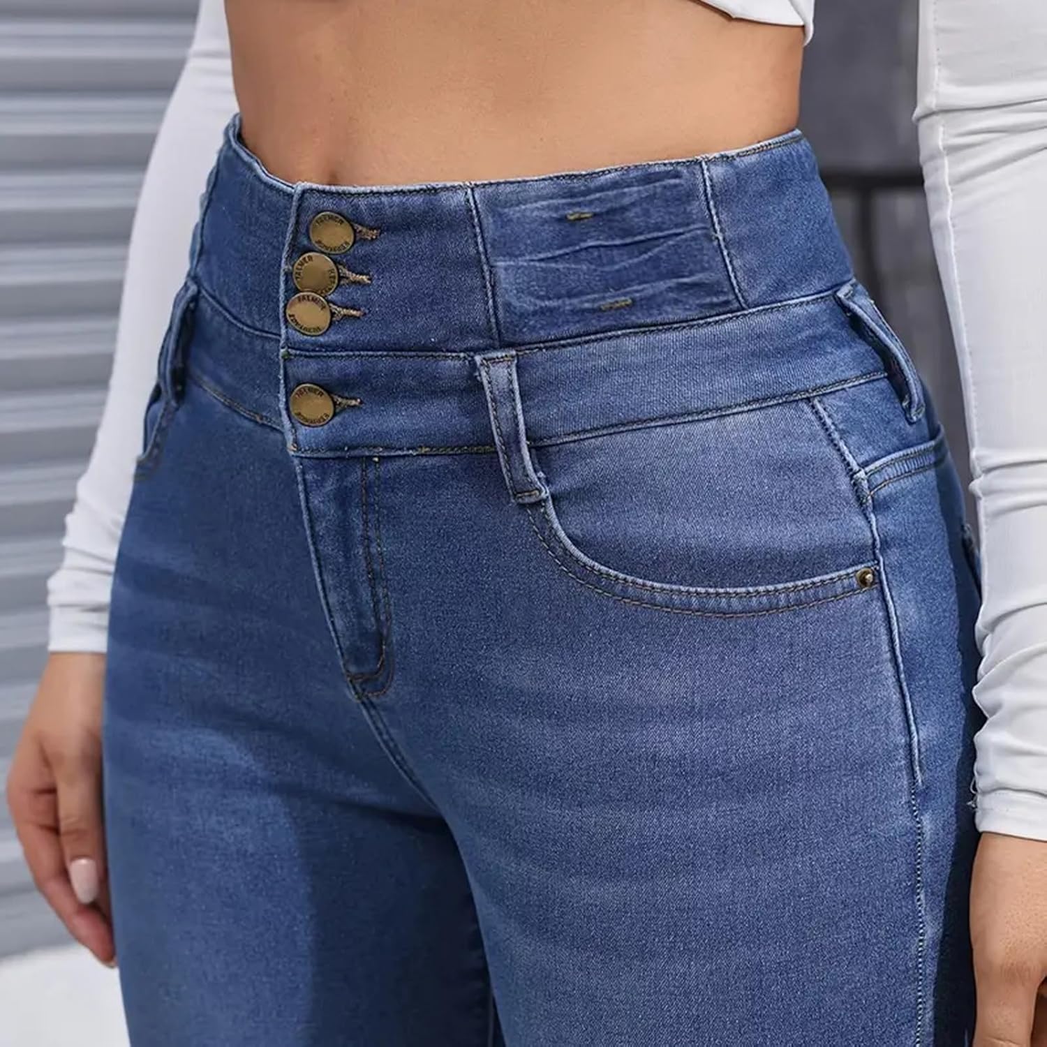 Women's Fleece Lined Jeans Winter Thermal High Waisted Skinny Stretch Denim Pants - Thick Warm Lined Jeggings - Image 5