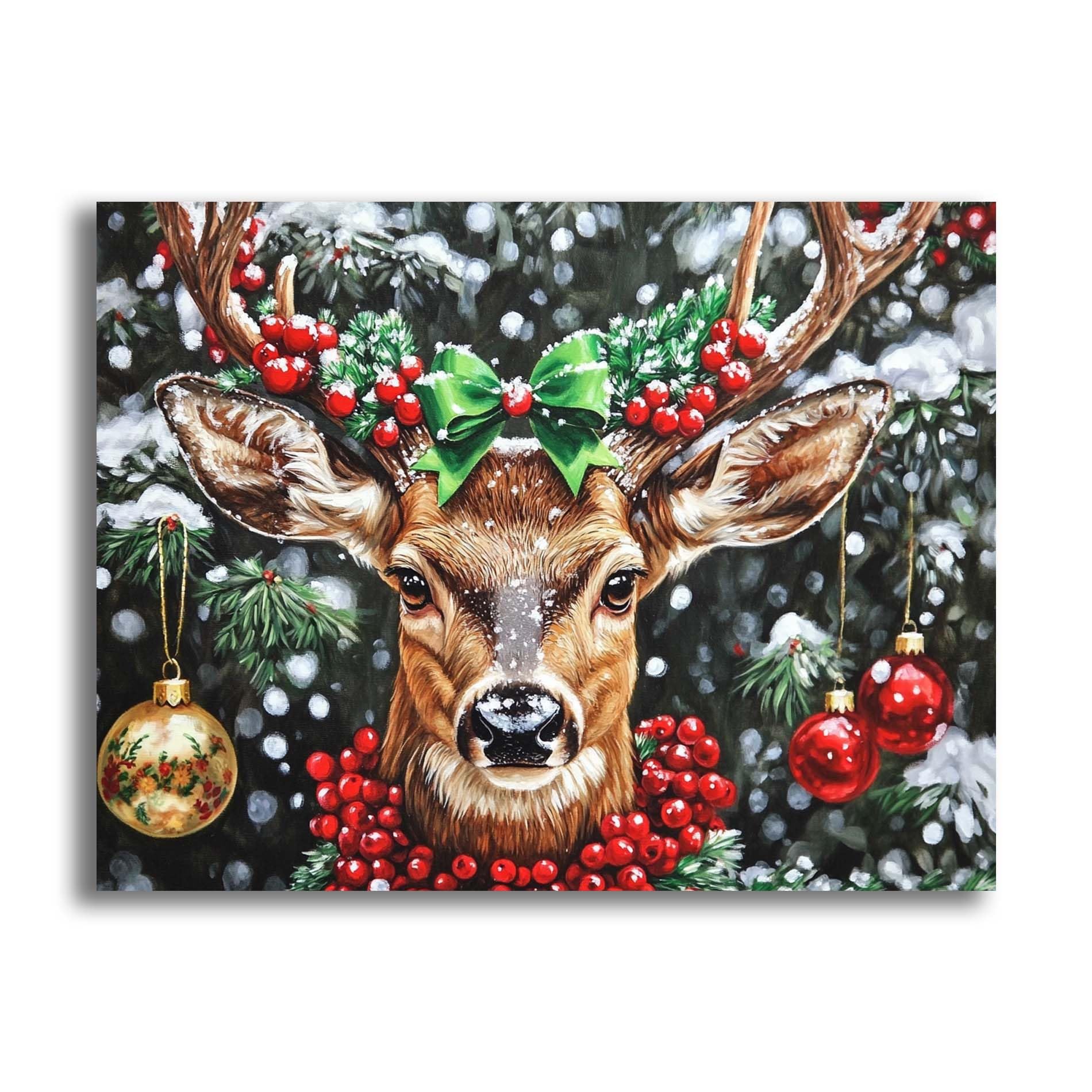 VAIIEYO 5D DIY Diamond Painting Christmas Elk, Diamond Art Kits Adults Christmas, Paint with Round Full Drill Crystal Rhinestone Diamonds Gem Art for Home Wall Decoration Gift 12X16 Inch-55