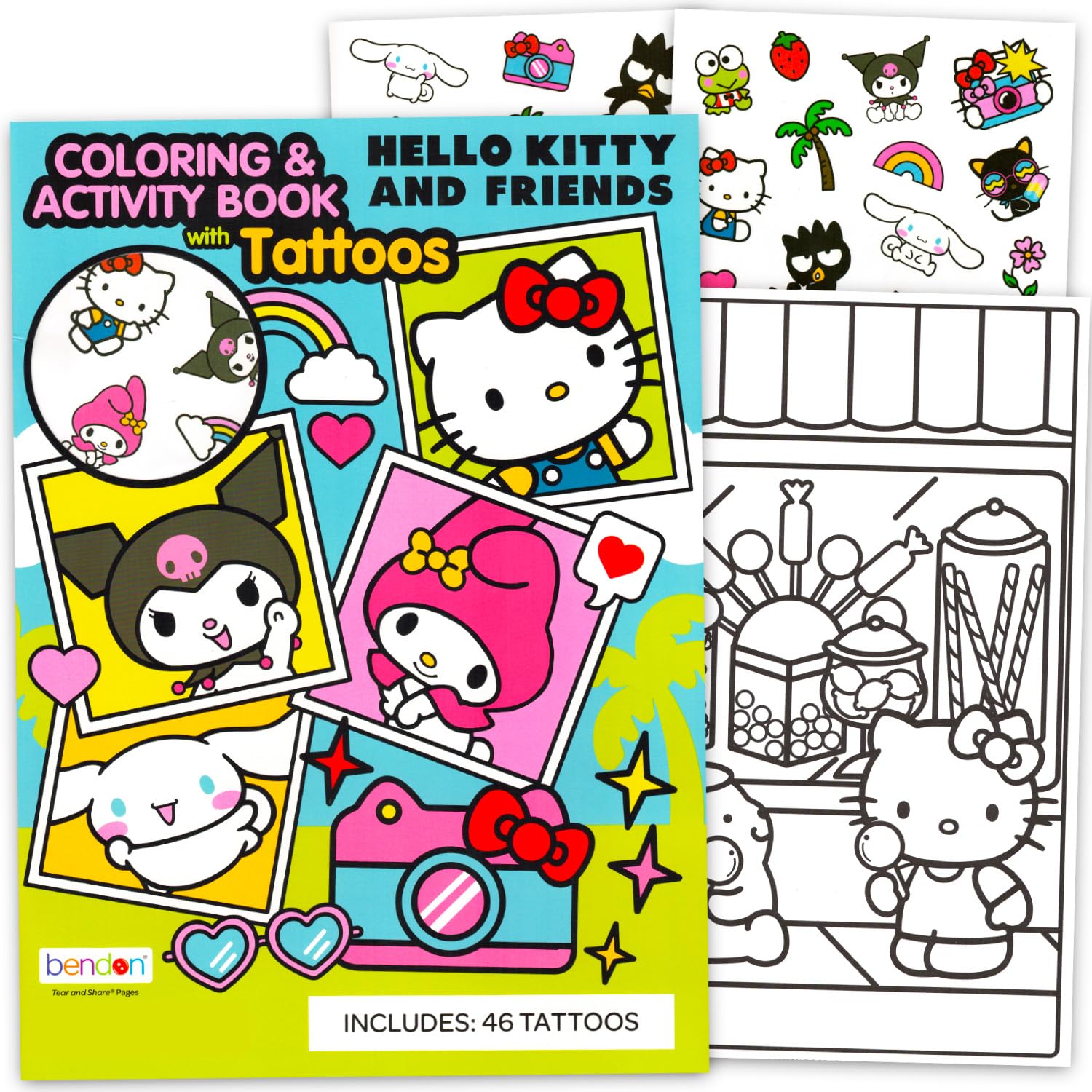 40+ Hello Kitty Temporary Tattoos for Kids Coloring Party Favors Bundle image 2