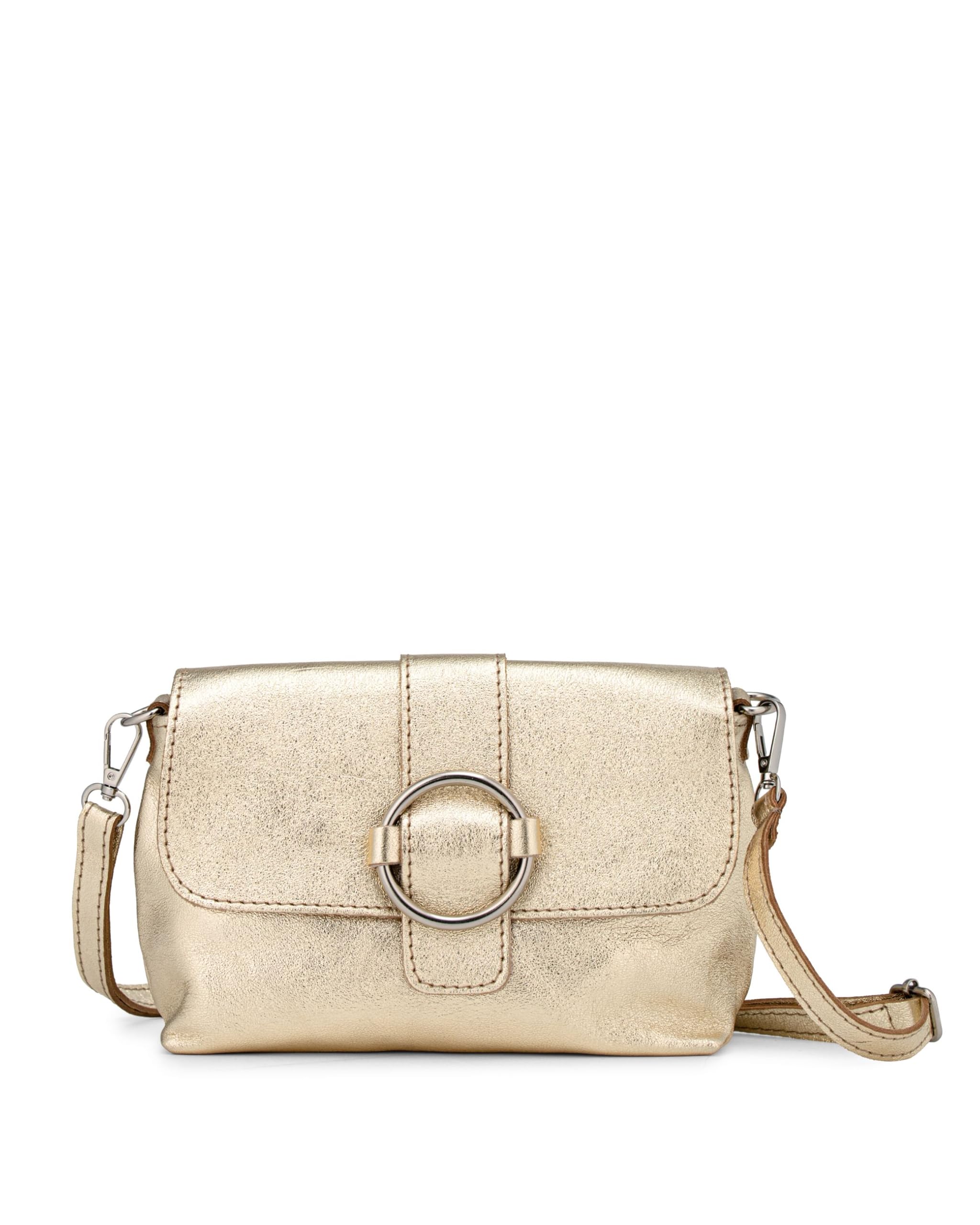 Caspar Elegante Leder Umhängetasche Damen Clutch Kleine Crossbody Bag mit verstellbarem Schultergurt - PREMIUM LINE - Modell No.848 - Made in Italy