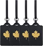 4 Étiquette à bagages, Anyos PU Etiquettes de sac de voyage en cuir Valises Bagages Étiquettes avec nom ID Protection de la vie privée des cartes