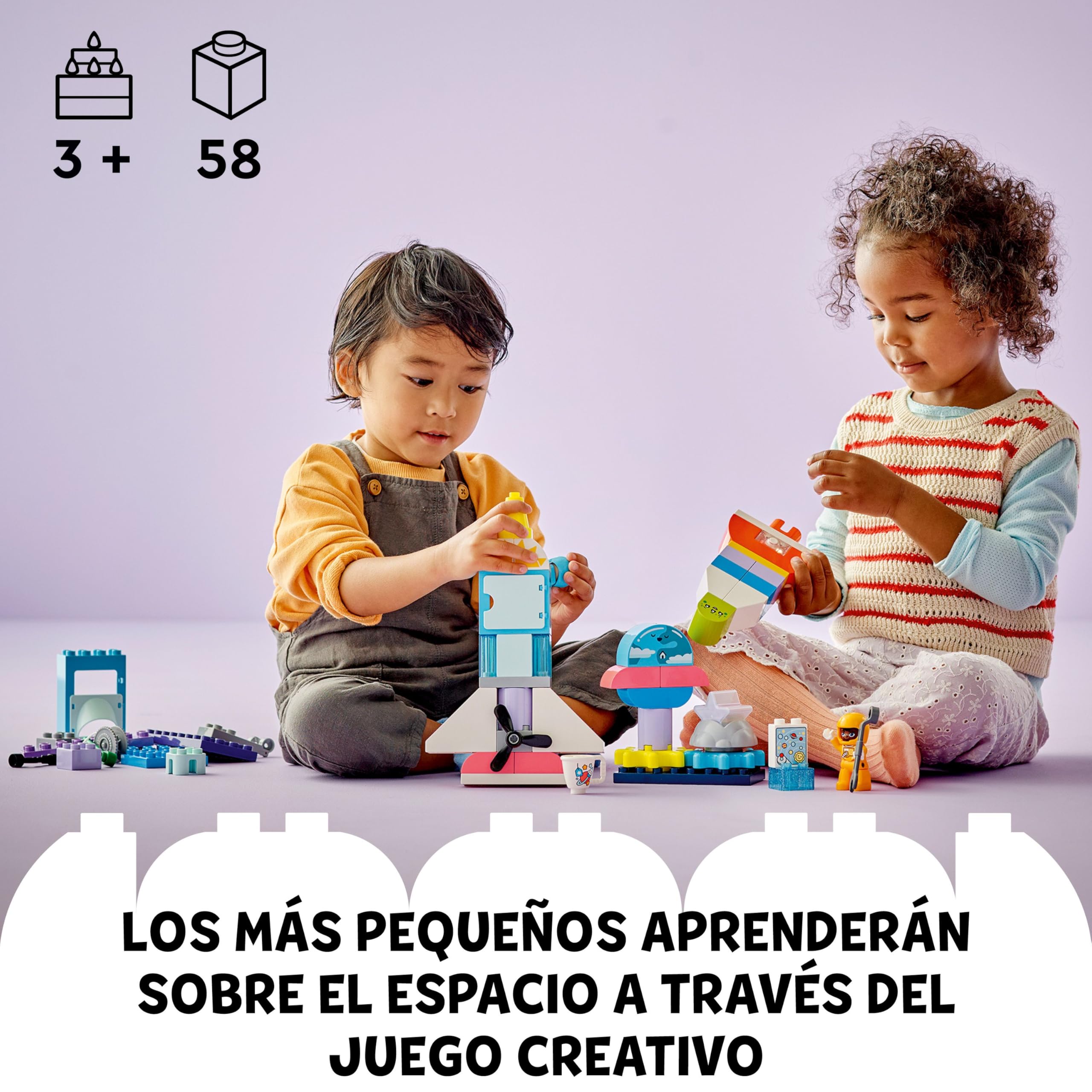 LEGO Duplo Aventura en Lanzadera Espacial 3en1, Cohete de Juguete de Construcción, Juego de Ciencia Educativo para Niños de 3 Años o Más, Desarrollo de Habilidades Motrices Finas 10422