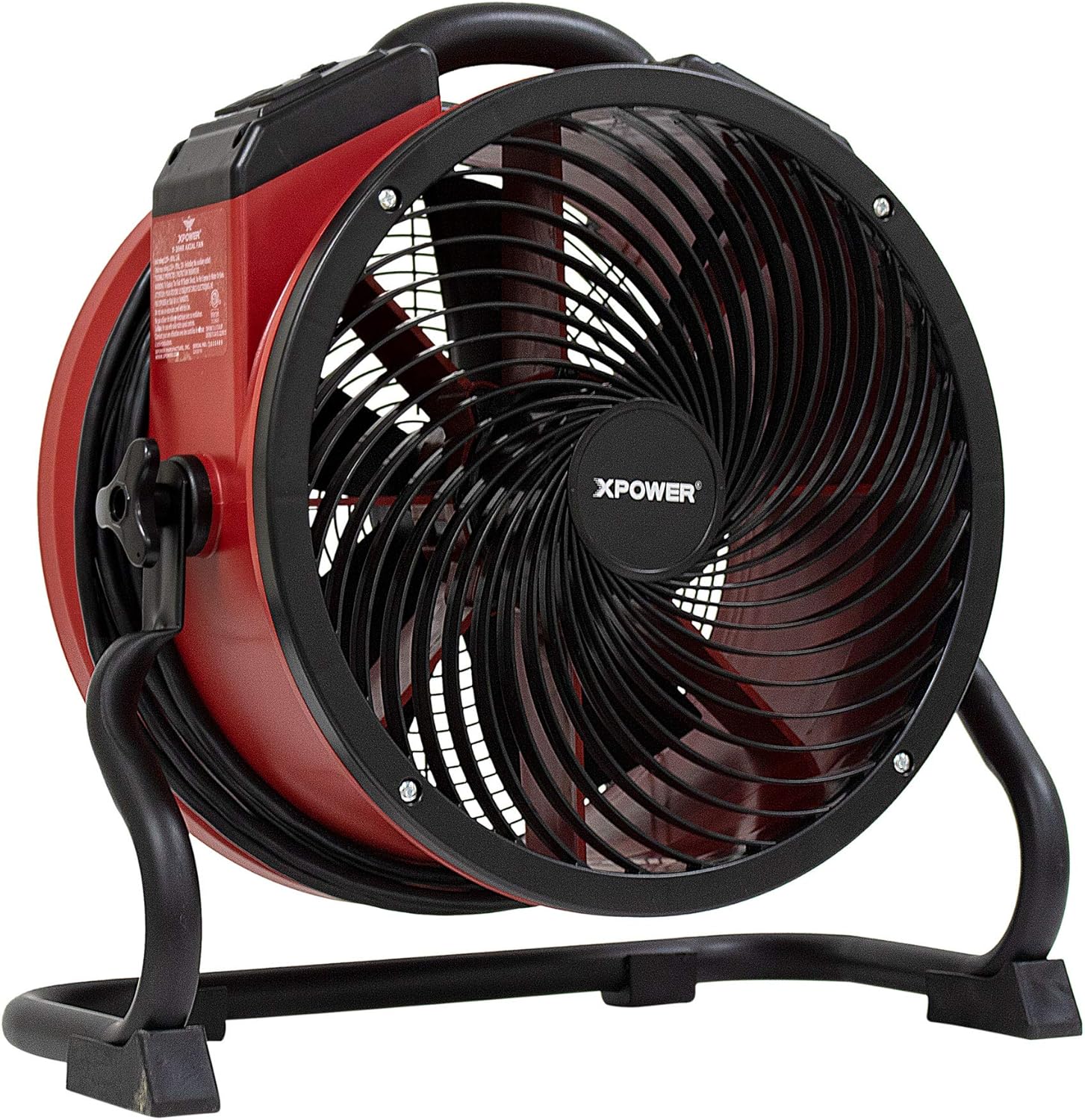 XPOWER X-39AR Professional Axial Fan: 1/4 HP Sealed Motor, 2100 CFM, 60ft Airflow for Water Damage Restoration (Blue)