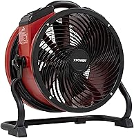 XPOWER X-39AR Professional Axial Fan: 1/4 HP Sealed Motor, 2100 CFM, 60ft Airflow for Water Damage Restoration (Blue)