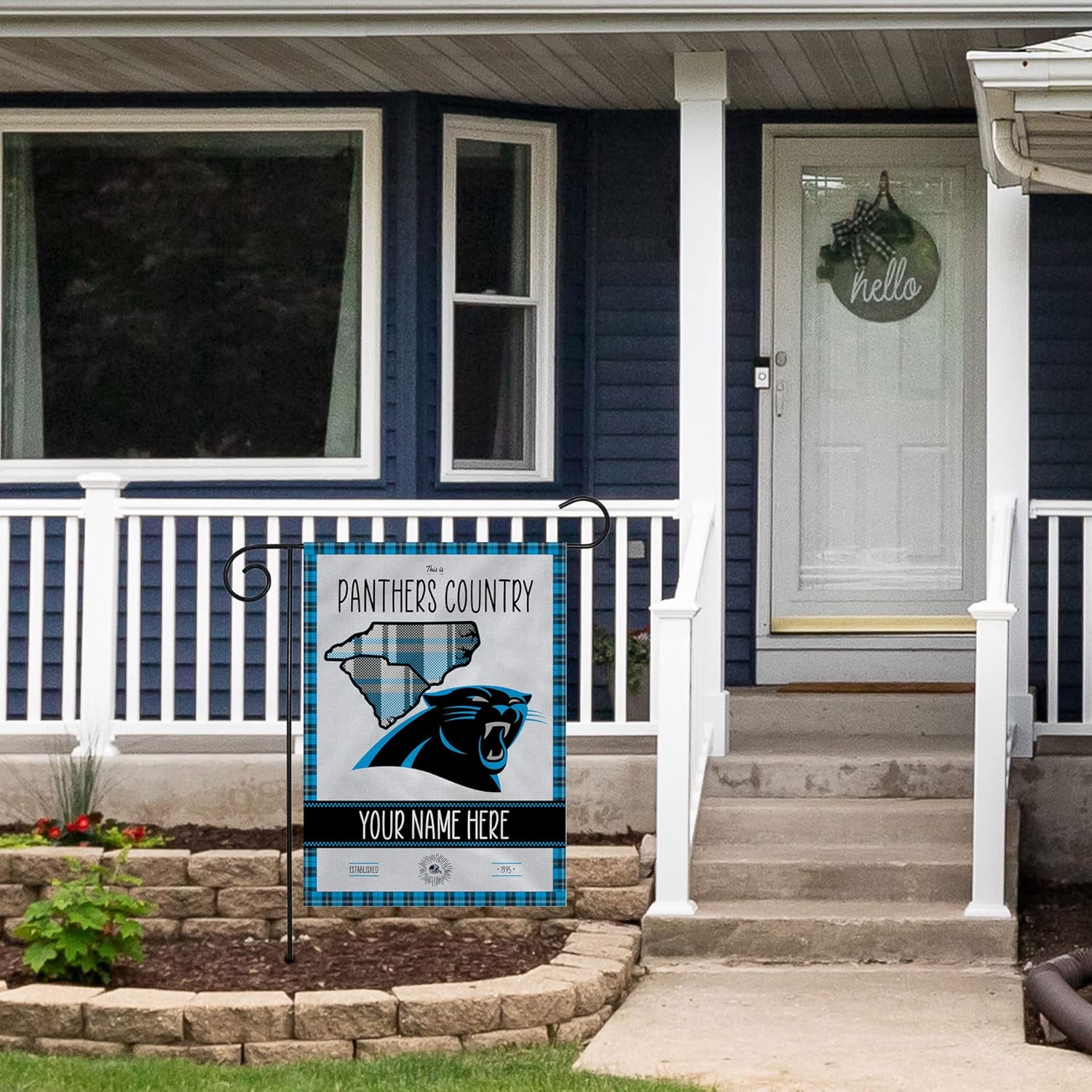 Rico Industries NFL Football Plaid/Hash Tag/This is Country Personalized 13" x 18" Double Sided Garden Flag