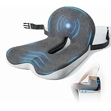 leqsdijk Seat Cushion for Truck Driver, Memory Foam Truck Seat Cushion with L-Shaped Ergonomic Design, Lumbar Support Pillow & Tailbone Pain Relief for Long Driving, Semi Truck Accessories
