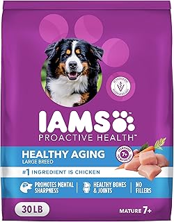 IAMS Proactive Health Healthy Aging Large Breed Dog Food for Mature and Senior Dogs with Real Chicken, 30 lb. Bag