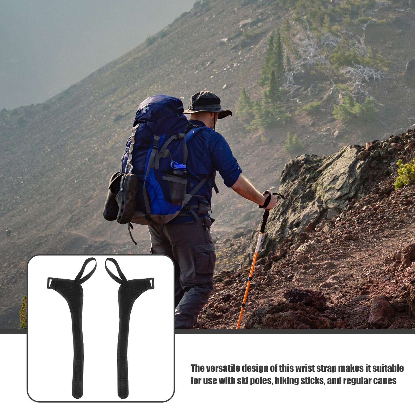 Cinturino Da Polso Regolabile Per Bastoncini Da Sci E Trekking Fascia Di Fissaggio Resistente in Poliestere Supporto Antiscivolo Per Sport Outdoor 1 Paio