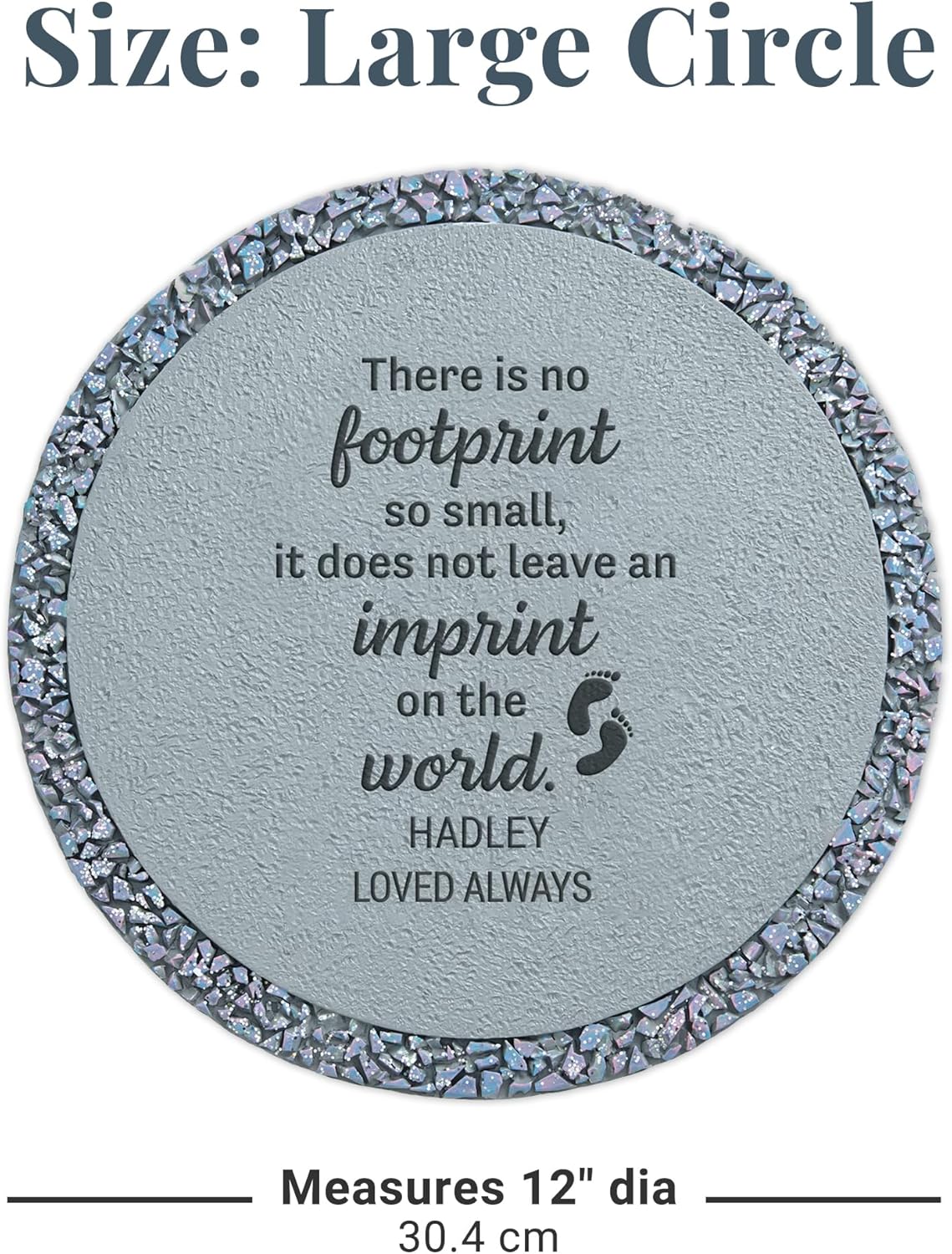 Let's Make Memories Personalized Memorial Garden Stone - Tiny Imprints - Sympathy - 12" Dia.