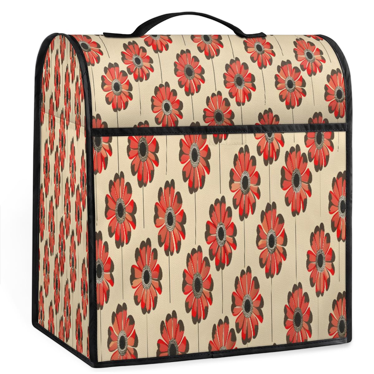 Coffee Maker Cover Cute Flower Pattern Kitchen Appliance Covers Small Appliance Covers Blender Cover Juicer Cover Dust Covers for Kitchen Appliances with Top Handle and Pockets,Washable,B136