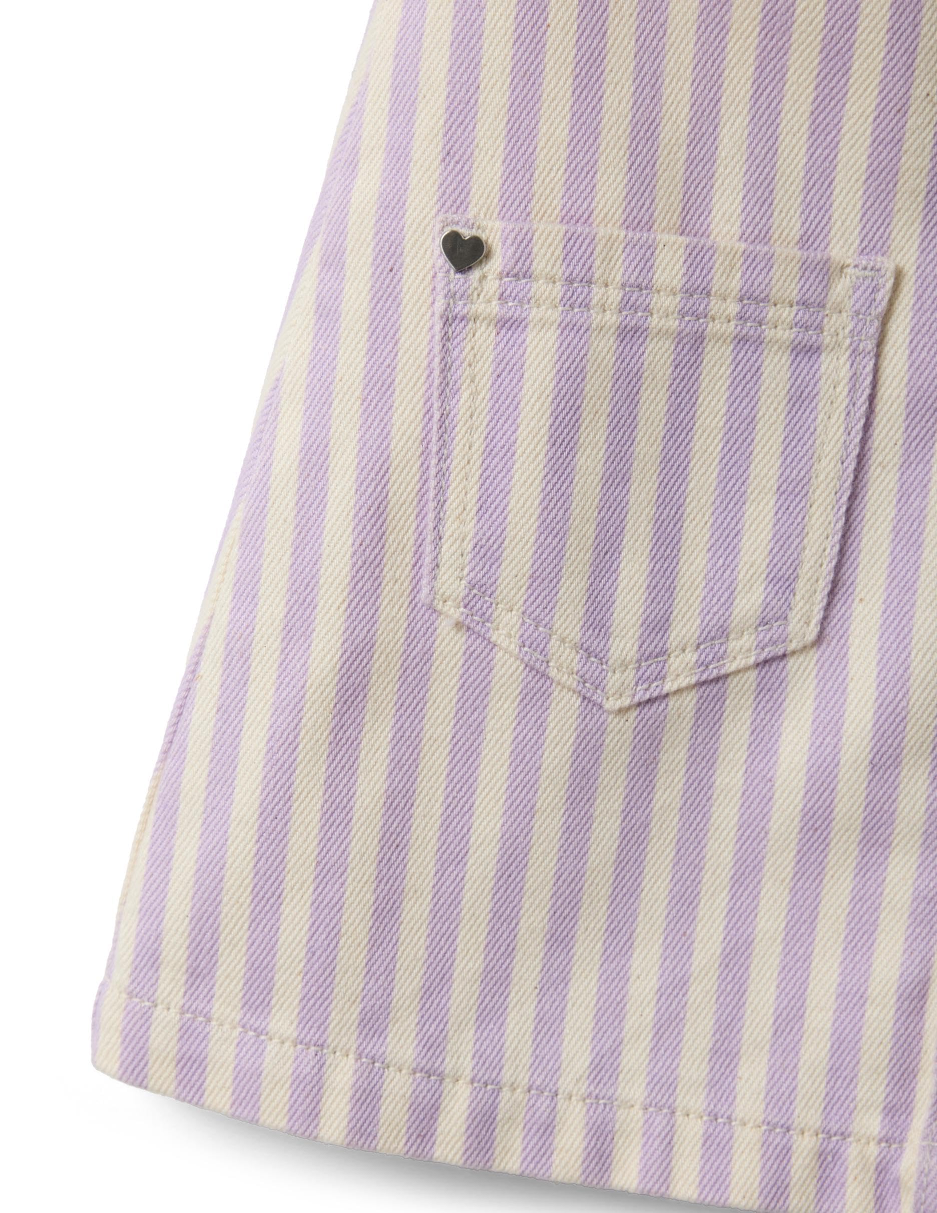 OVS Kids Salopette in Puro Cotone a Righe Multicolor da Bimba Regular Fit