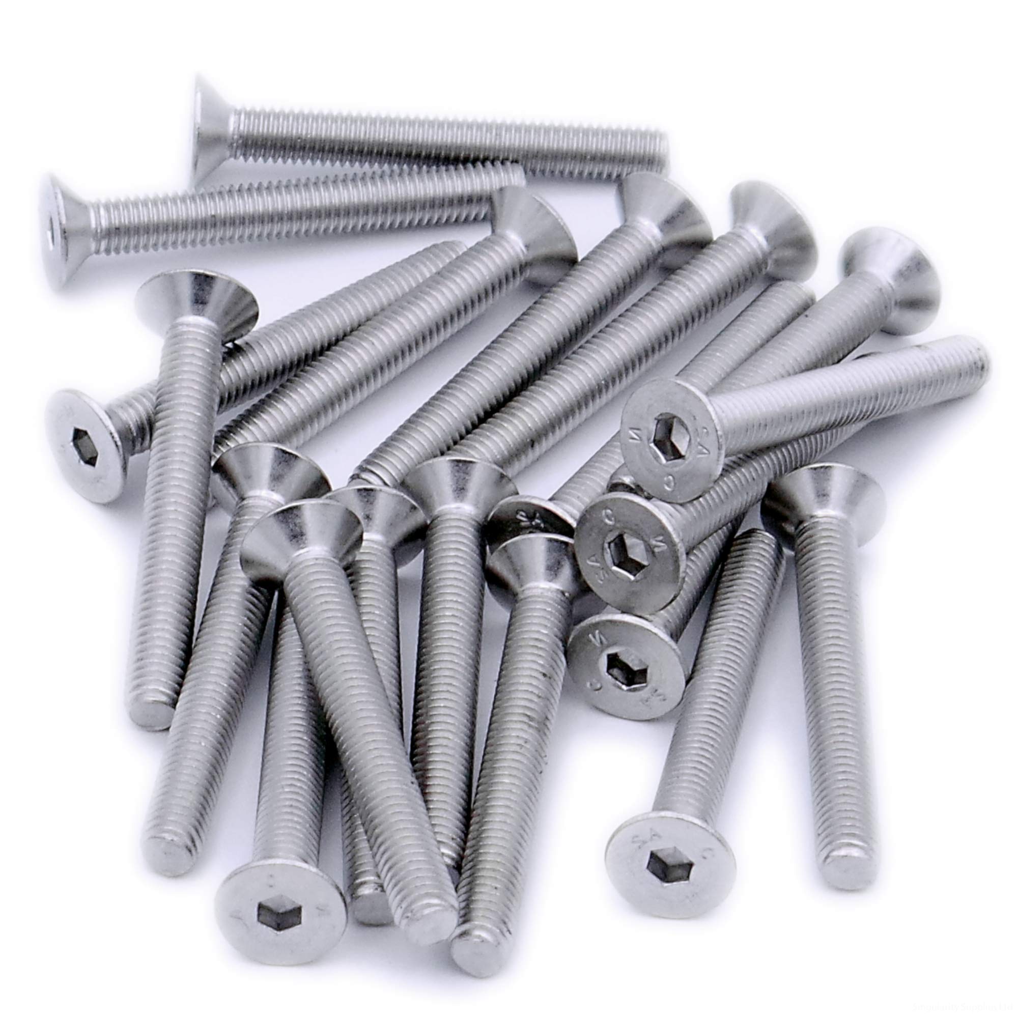 Singularity Supplies Silver M3 (3Mm X 35Mm) Hex Socket Countersunk Machine Screw (Bolt) - Stainless Steel (A2) (Pack Of 20)