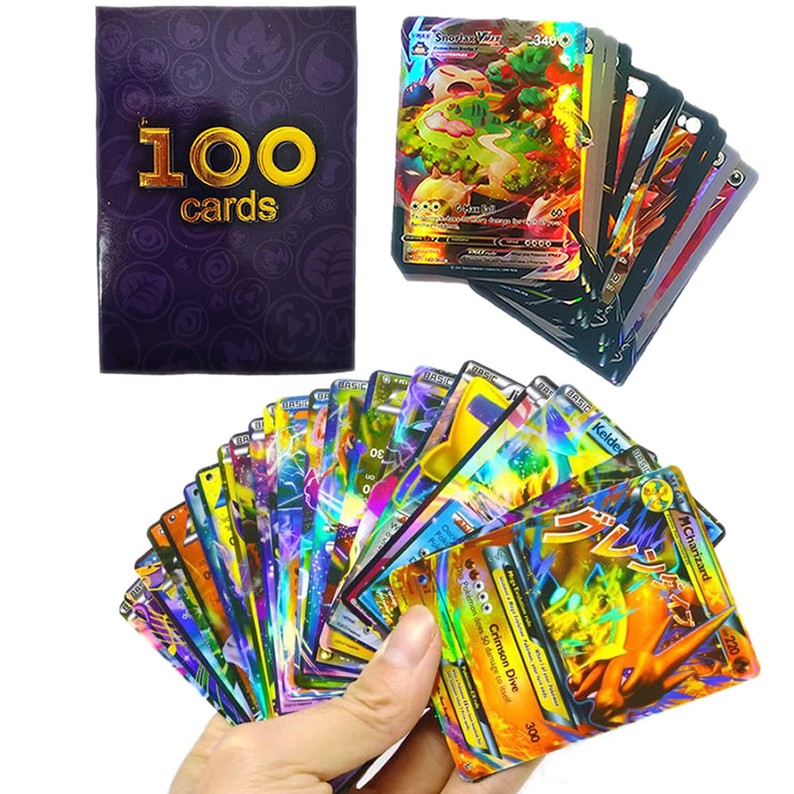 Buy 100pcs/Box Pokemon Vmax Gx Ex Mega Cards Pokemones Game Booster