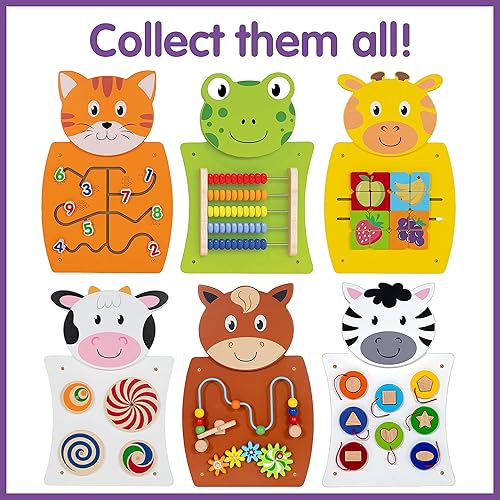 Miniatura 7 de LEARNING ADVANTAGE Panel de pared de actividades de cebra - Centro de actividades para niños pequeños - Juguete montado en la pared para niños de 18