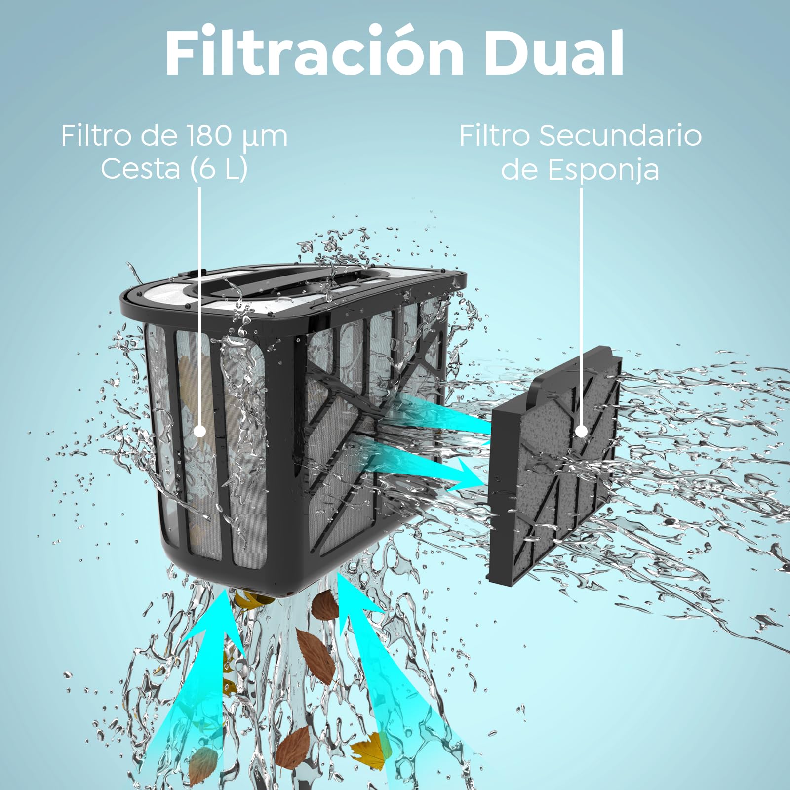 Pleco Pro Robot Limpiafondos Piscina, Autonomía 210 Min, Doble Filtro, 7 Modos, Control App, Limpiafondos Piscina Automático, 200 m²,Grafito