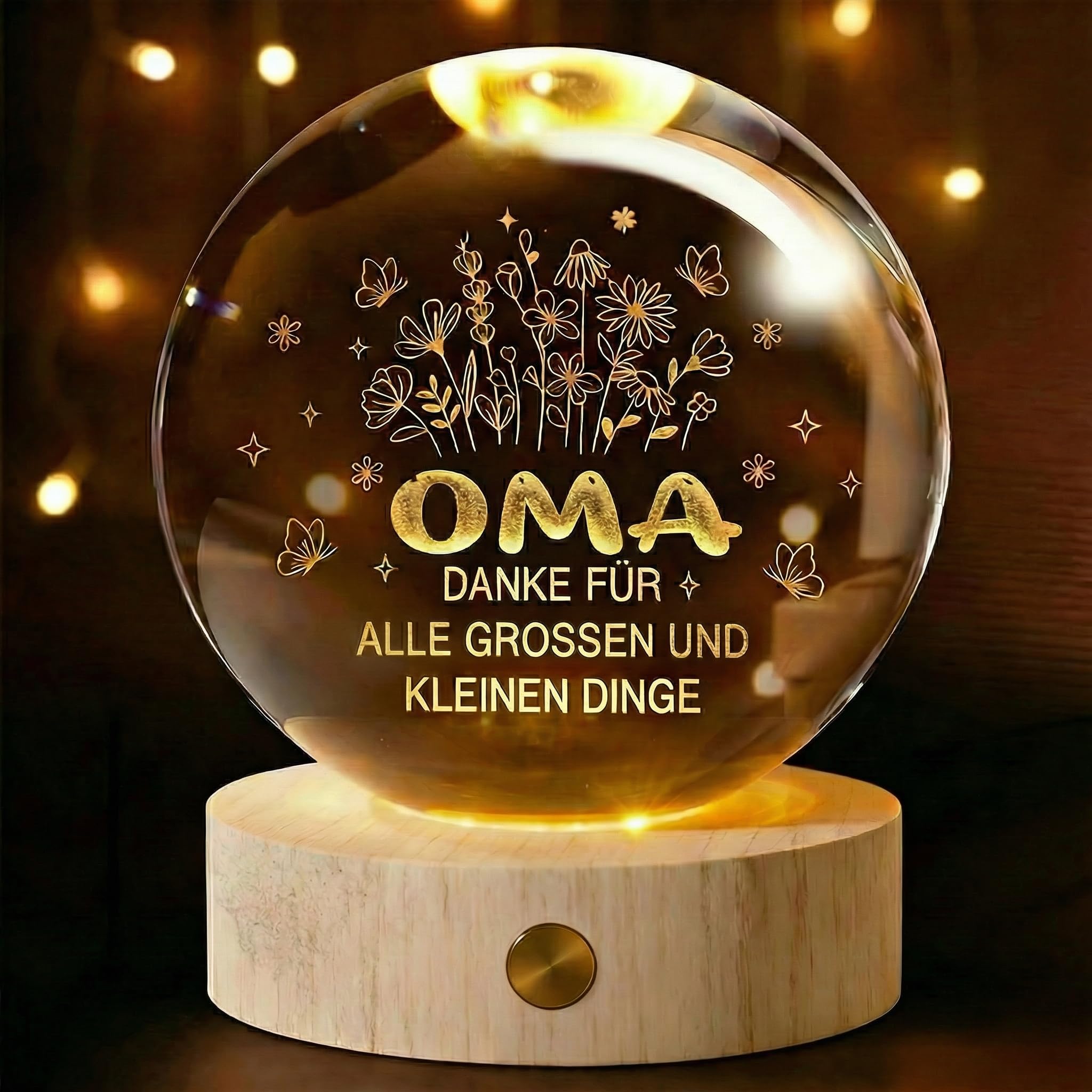 Charfia Oma Geschenk, 60mm Aufladbar Glas Kristall Muttertagsgeschenk Geschenke Geburtstagsgeschenk Muttertagsgeschenke Geschenk Oma Geburtstag Weihnachten