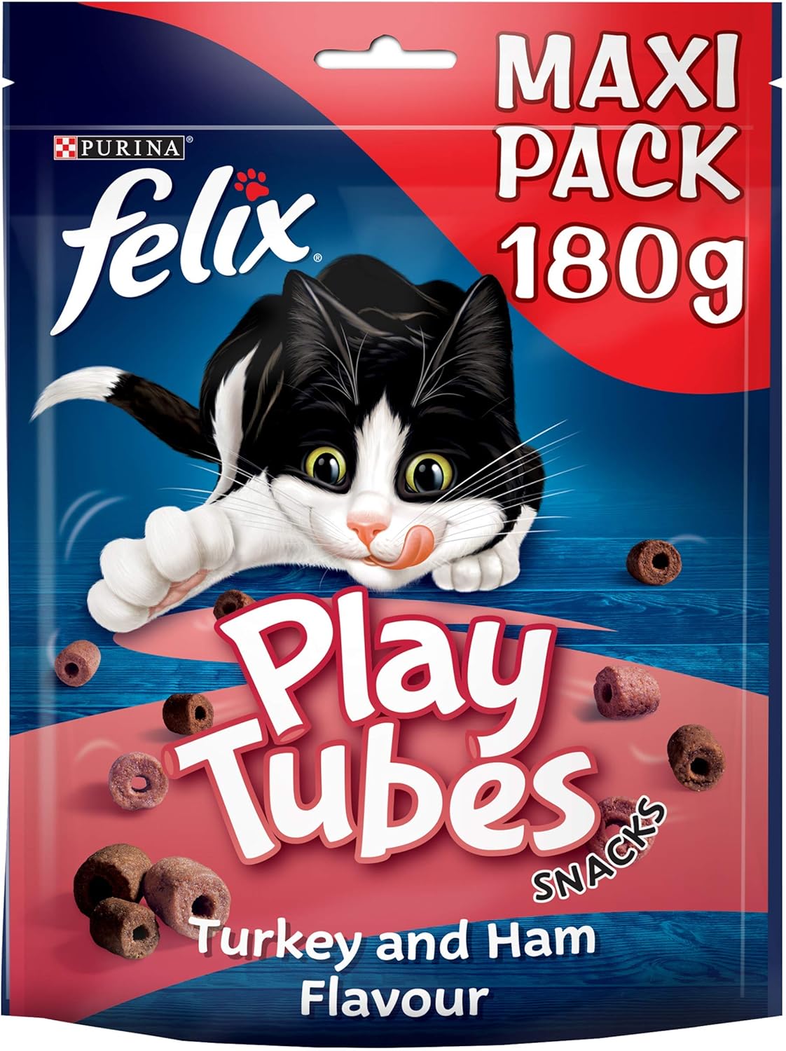 Felix Play Tubes Cat Treats Turkey And Ham Maxi Pack, 180g BigaMart