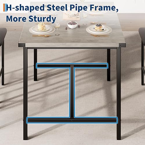 Miniatura 7 de IDEALHOUSE Juego de mesa de comedor para 4 con reposapiés y protector de esquina, juego de mesa de cocina de 5 piezas con mesa de altura de