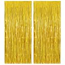 MONKEYTAIL Laser Wave Gold Foil Fringe Curtains, 2 Pcs, 6.5 x 3.25 ft gallery image