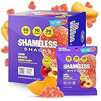 Vista 18 de Shameless Snacks – Snacks saludables bajos en calorías, gomitas keto bajas en carbohidratos (caramelos sin gluten) – Paquete de 6 Green Apple Blast