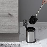 Vista 4 de Bath Bliss Escobilla de inodoro y soporte Tapa con cierre automático Cabezal de 360 grados Limpieza de baño Tamaño compacto Almacenamiento