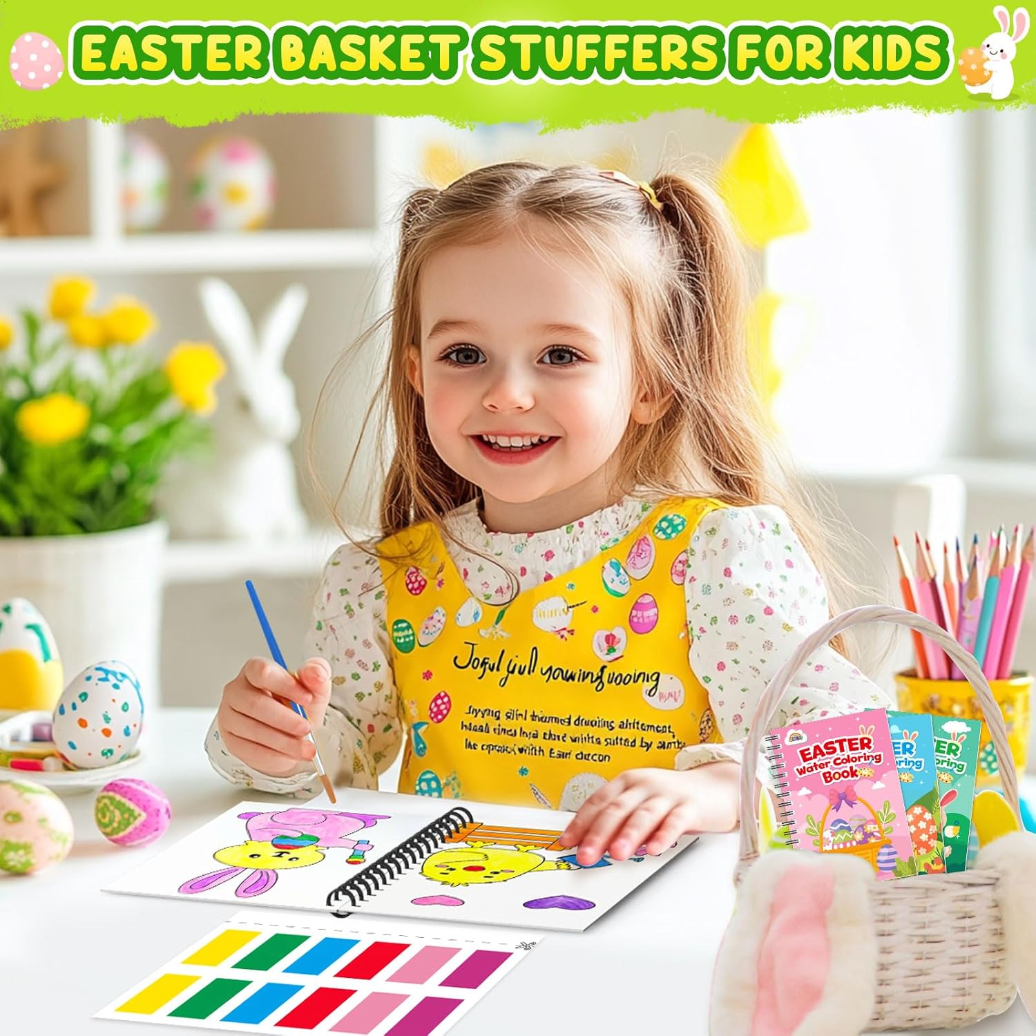 ZMLM Bulk Easter Basket Stuffers Toddlers - 24 Mini Easter Coloring Books Bulk, Water Coloring Books for Kids 4-8,Classroom Gifts Party Favors,Goodie Bag Stuffers Birthday Return Gifts Prizes - Image 2