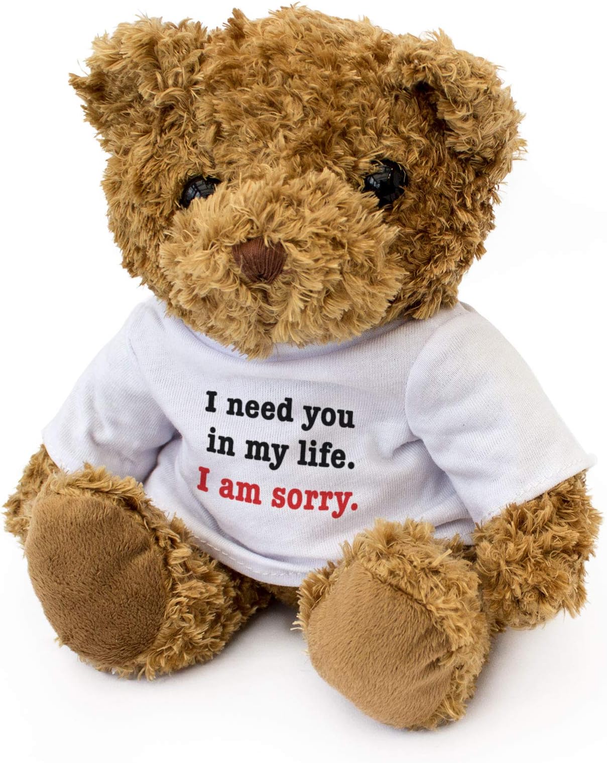 I NEED YOU IN MY LIFE - I AM SORRY - Teddy Bear - Cute Soft Cuddly - Apology Gift Present