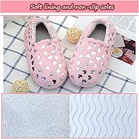 Vista 3 de Lulex Pantuflas de forro polar con diseño de corazón para niñas