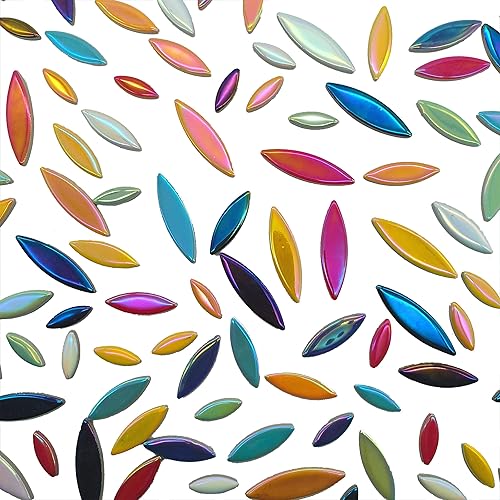 Miniatura 10 de Azulejos de mosaico de cerámica para manualidades, azulejos de mosaico de pétalos de colores surtidos de 7 onzas de cerámica para suministros de