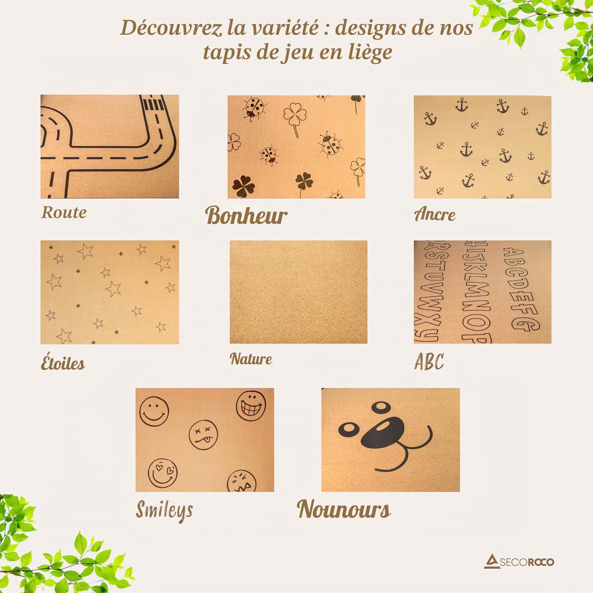Tapis de Jeu en matériaux naturels. Tapis de Jeu sans substances nocives avec des étoiles. Dimensions 160x110 cm