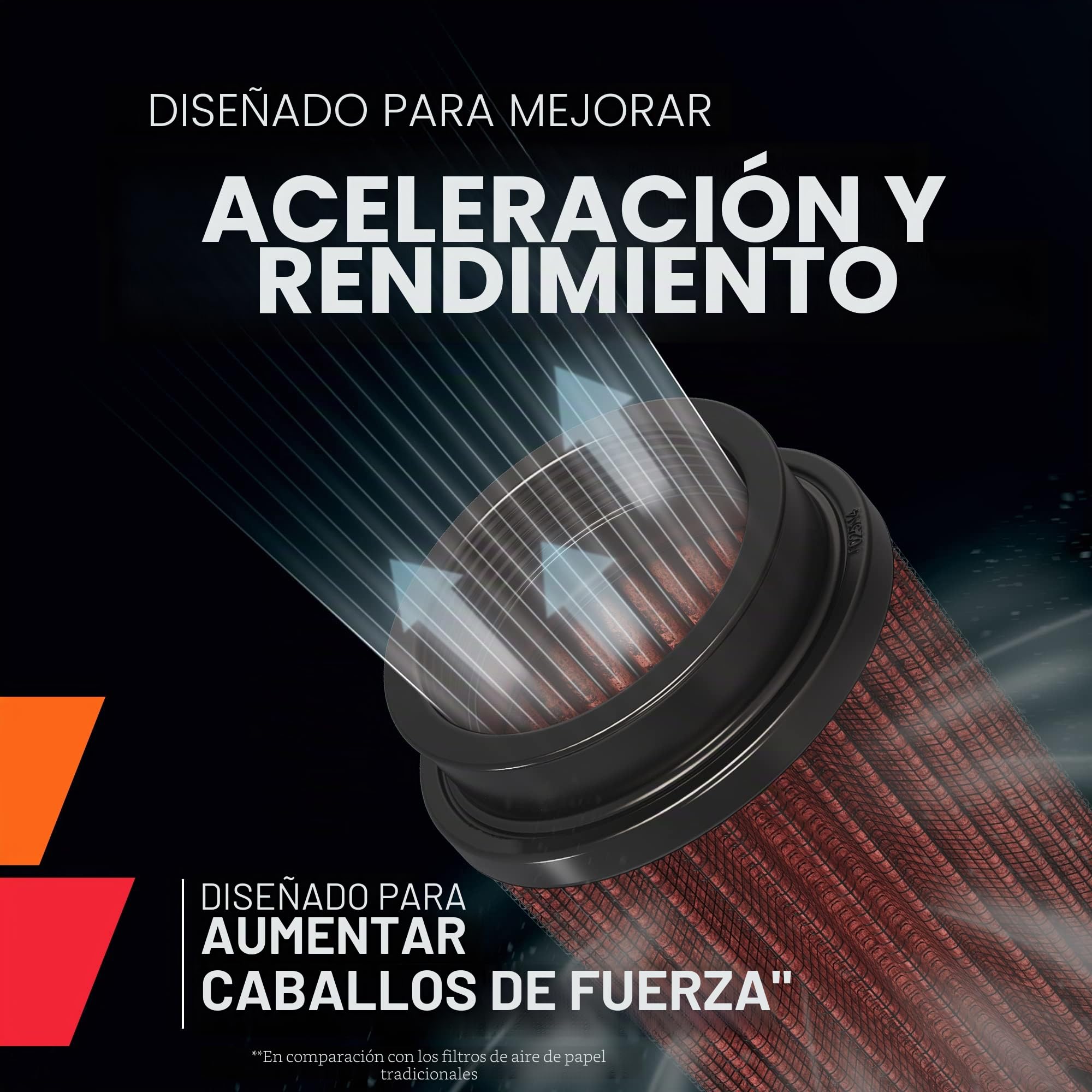 K&N RG-1001BL Filtro Universal, Cromado Coche y Moto